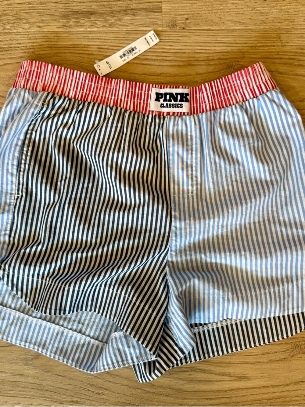 PINK Victoria's Secret Striped Athletic Shorts - Blue, Black, Red